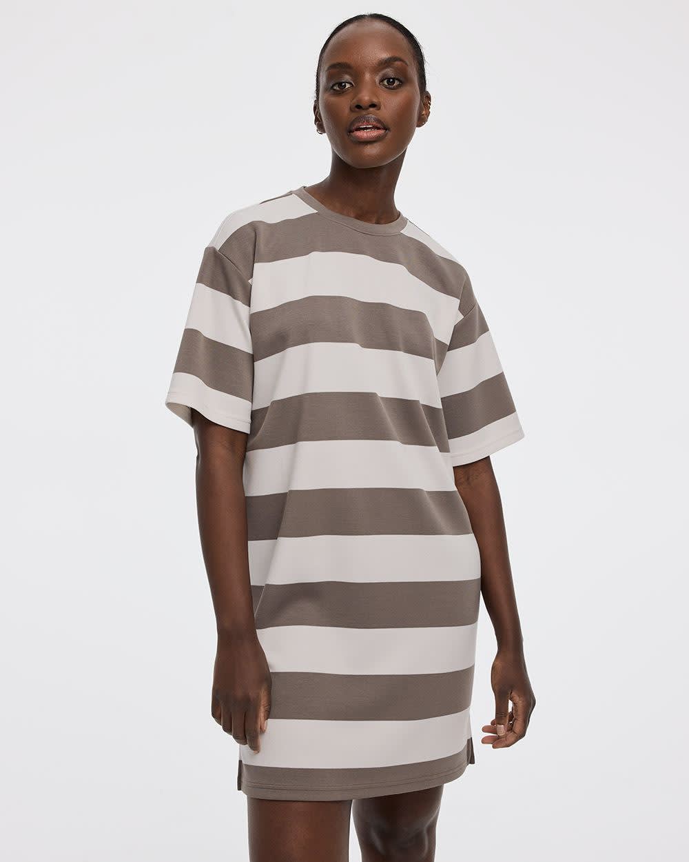 HYLUX Striped T-Shirt Dress