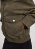 Faux Suede Bomber Jacket with Faux Leather Collar