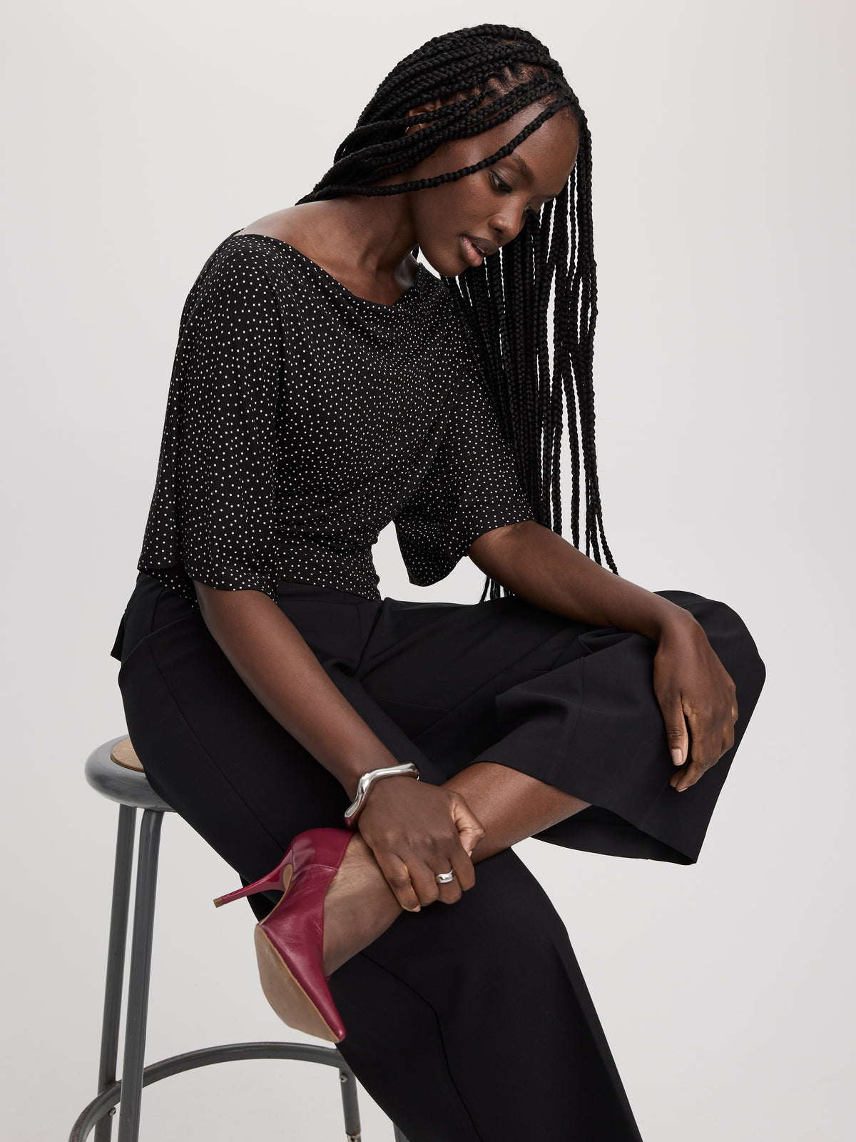 Short-Sleeve Boat-Neck Top