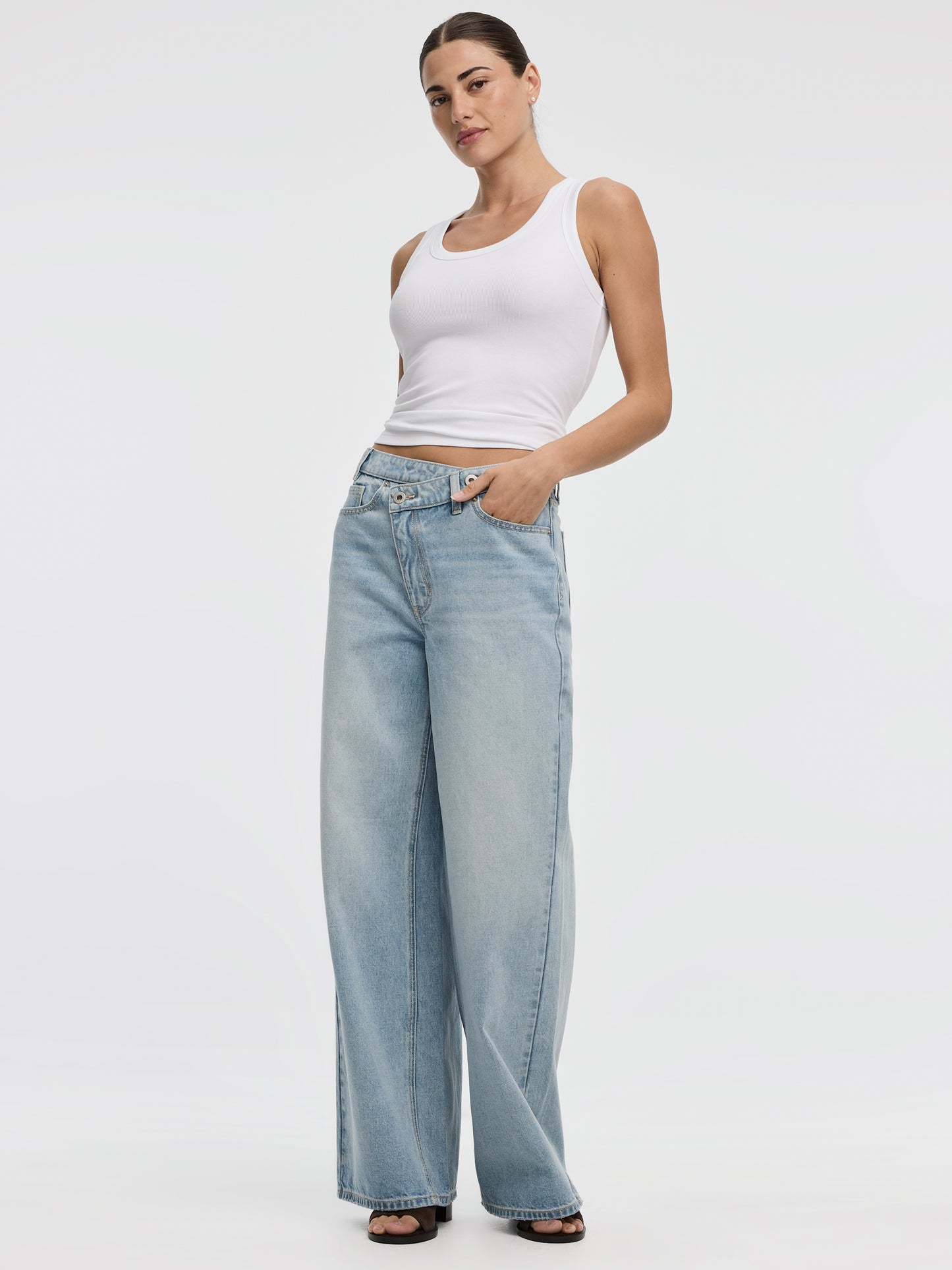 Wide-Leg Wrap-Waist Pant