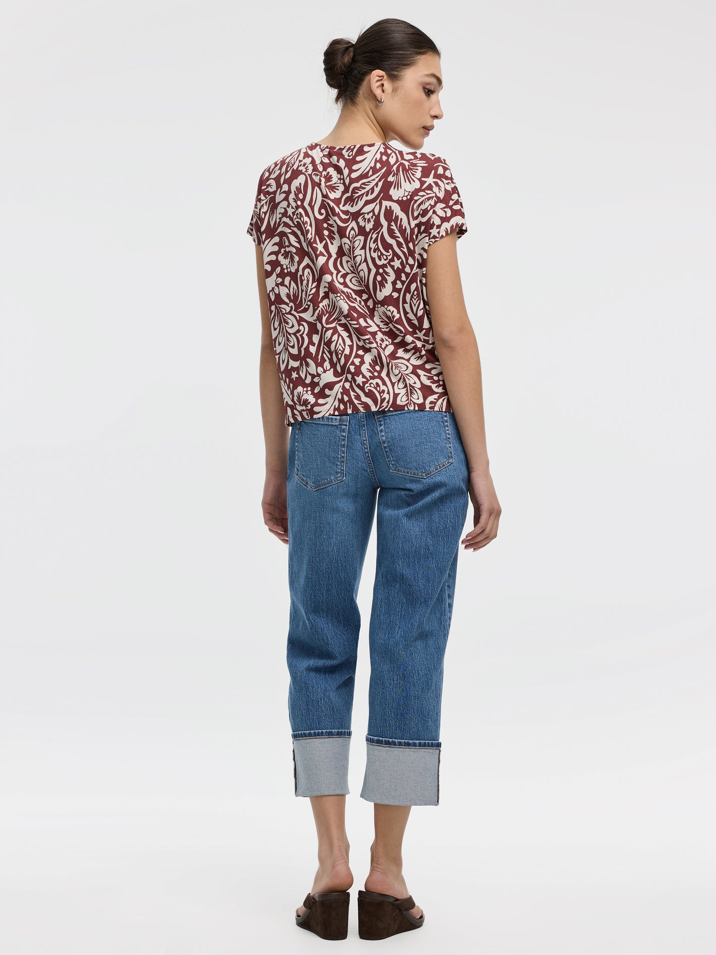 Short-Dolman-Sleeve Boat-Neck T-Shirt