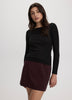 Long-Sleeve Boat-Neck Ribbed Top