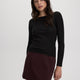 Long-Sleeve Boat-Neck Ribbed Top