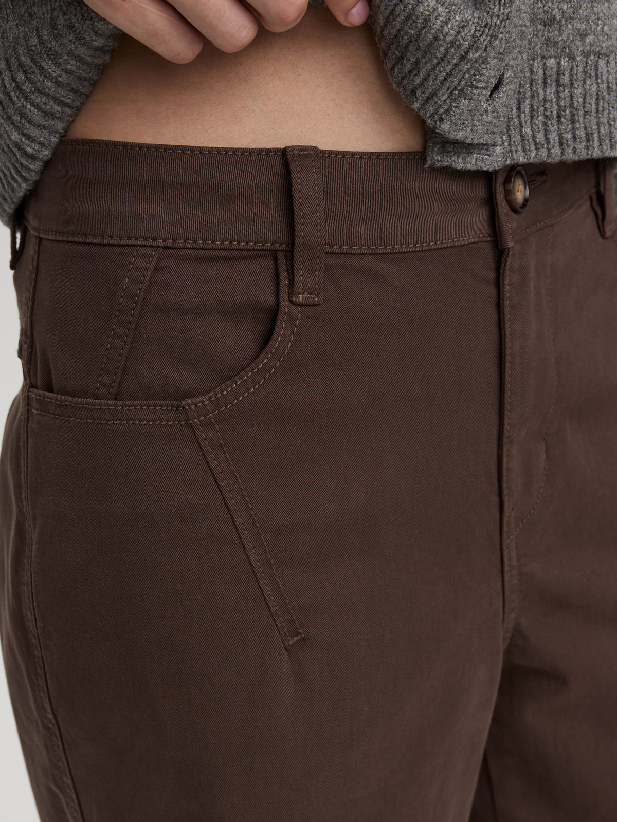 Mid-Rise Baggy Cotton Pants