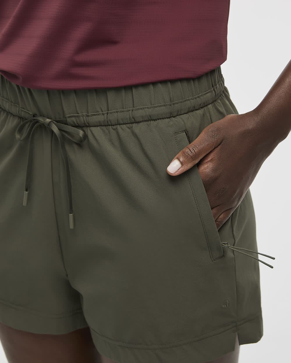 Stretch Pull-On Shorts with Zipped Pockets - Hyba