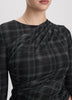 Long-Sleeve Crew-Neck Draped Top