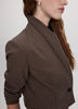 Short One-Button Houndstooth Blazer