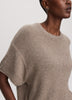 Cashmere-Blend Short-Sleeve Crew-Neck Loose Sweater