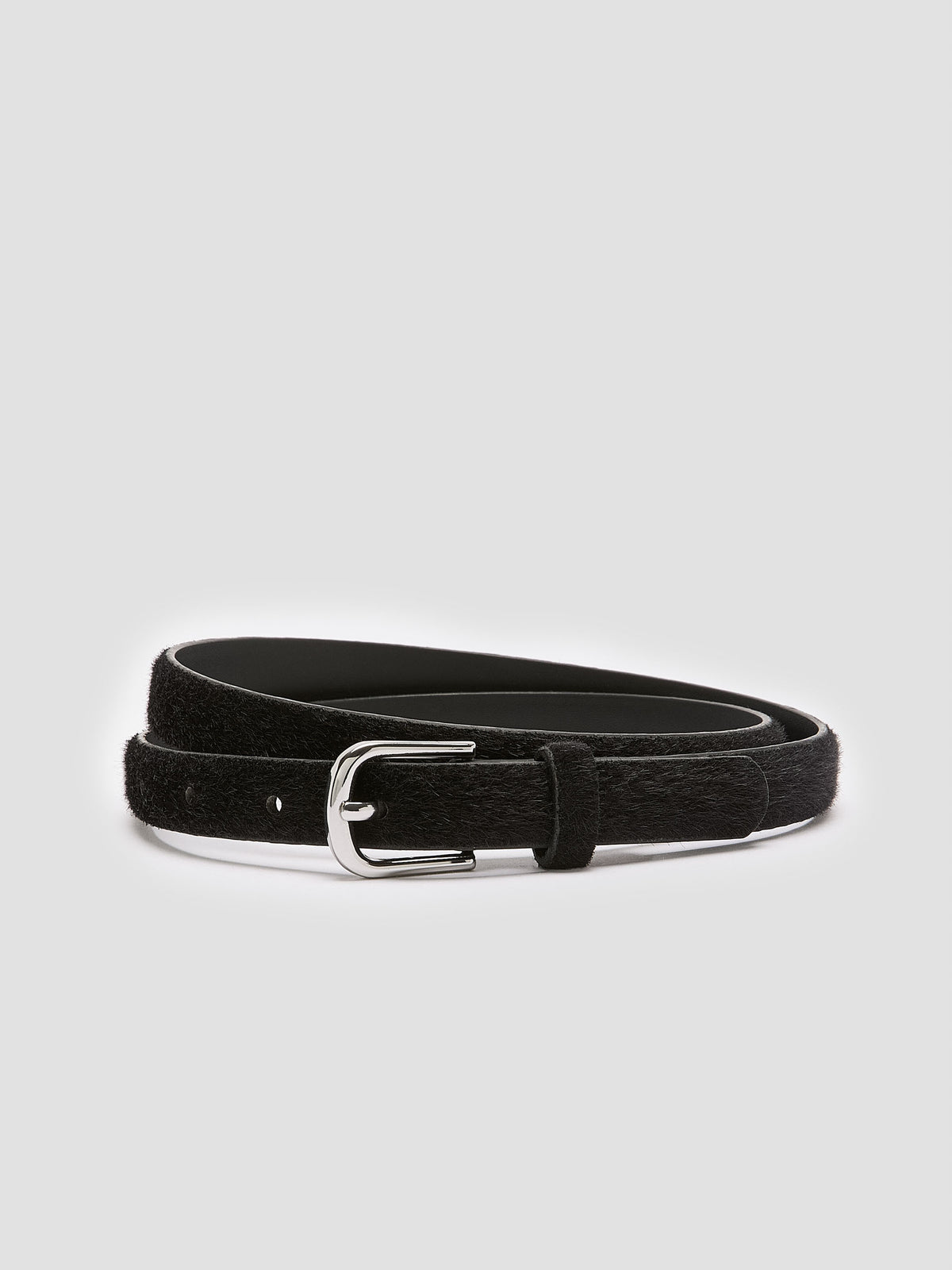Skinny Faux Pony Hair Belt