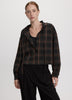 Long-Sleeve Blouse with Mock Neckline with Ruffles