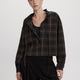 Long-Sleeve Blouse with Mock Neckline with Ruffles