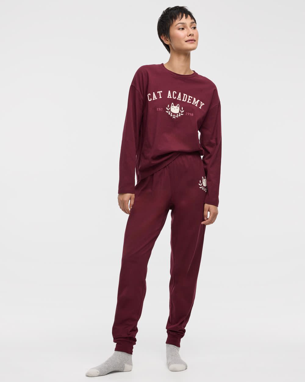Long-Sleeve Top and Jogger Cotton Pyjama Set