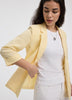Open Linen Blazer with 3/4 Sleeves