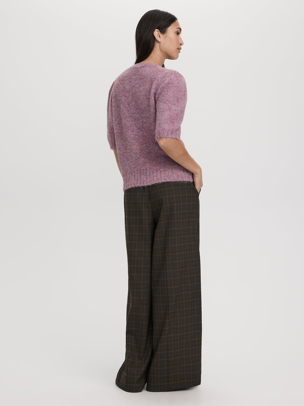 Elbow-Sleeve Crew-Neck Sweater