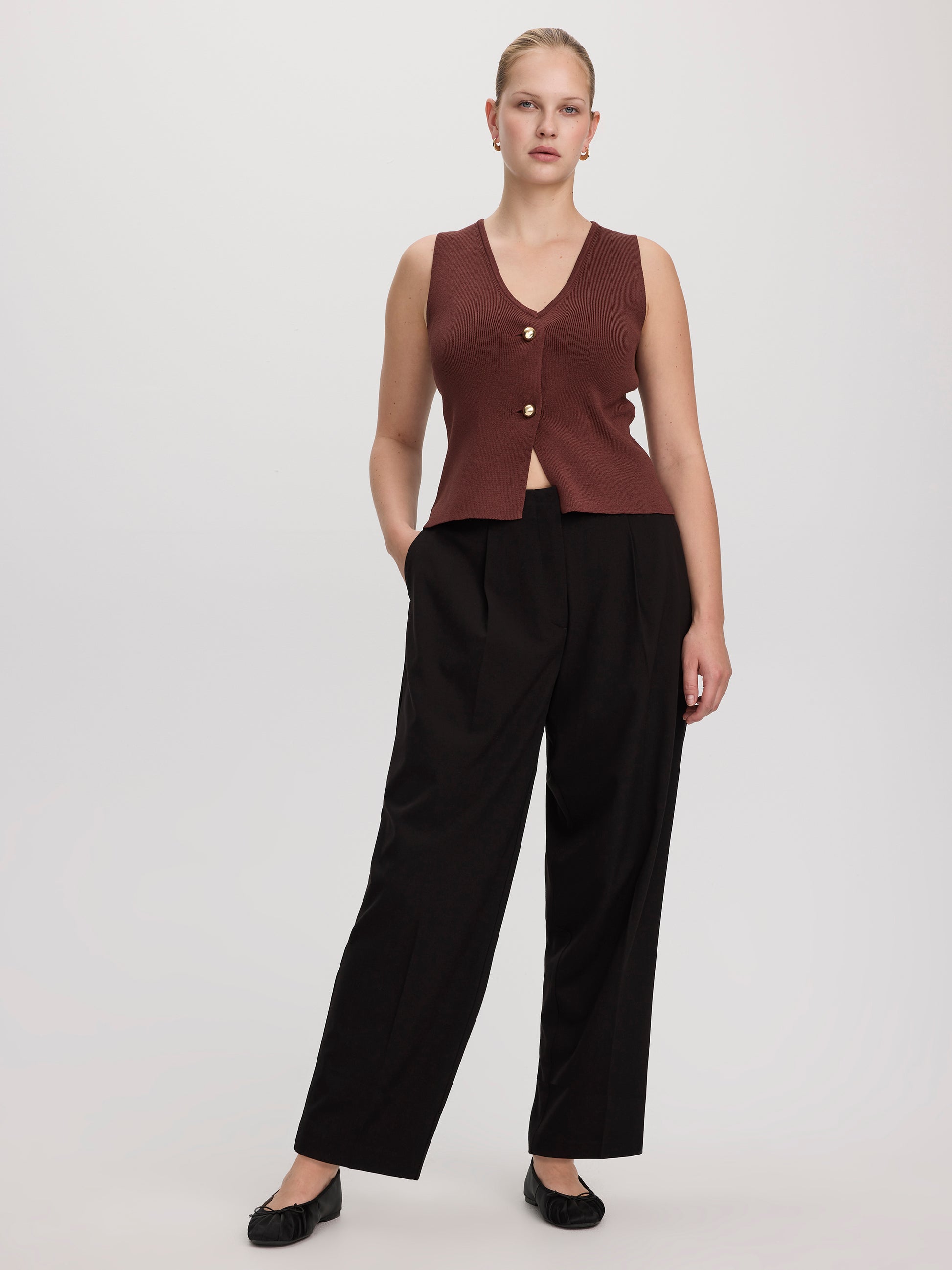 Sleeveless V-Neck Sweater Vest