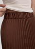 Pleated Satin Midi Skirt