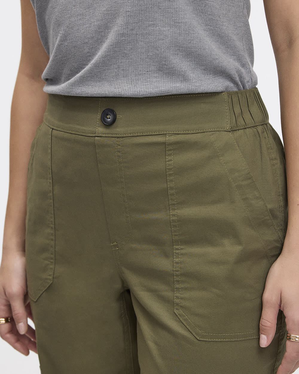 Pantalon jogger en popeline avec poches cargo - Long