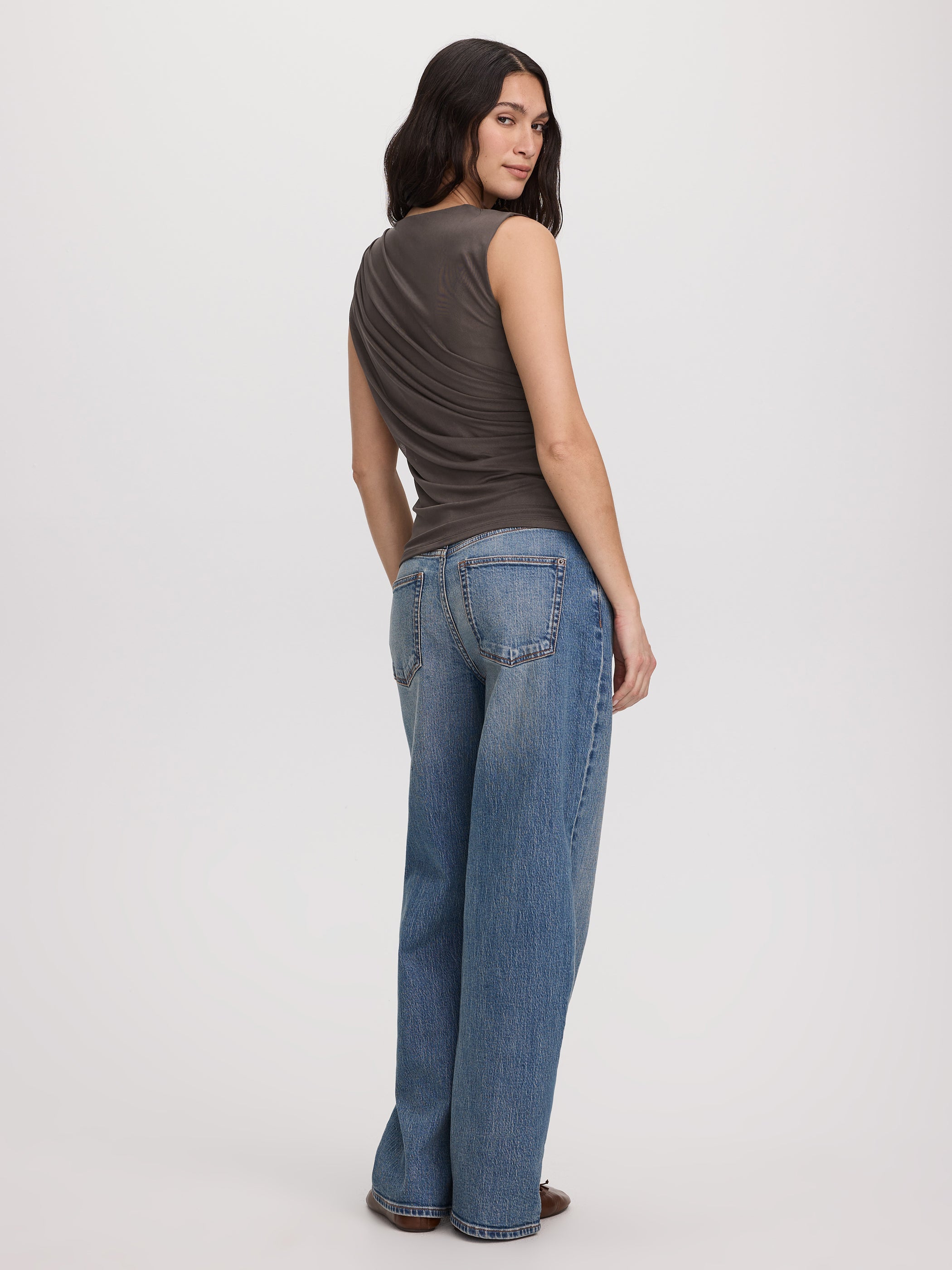 Sleeveless Draped Top