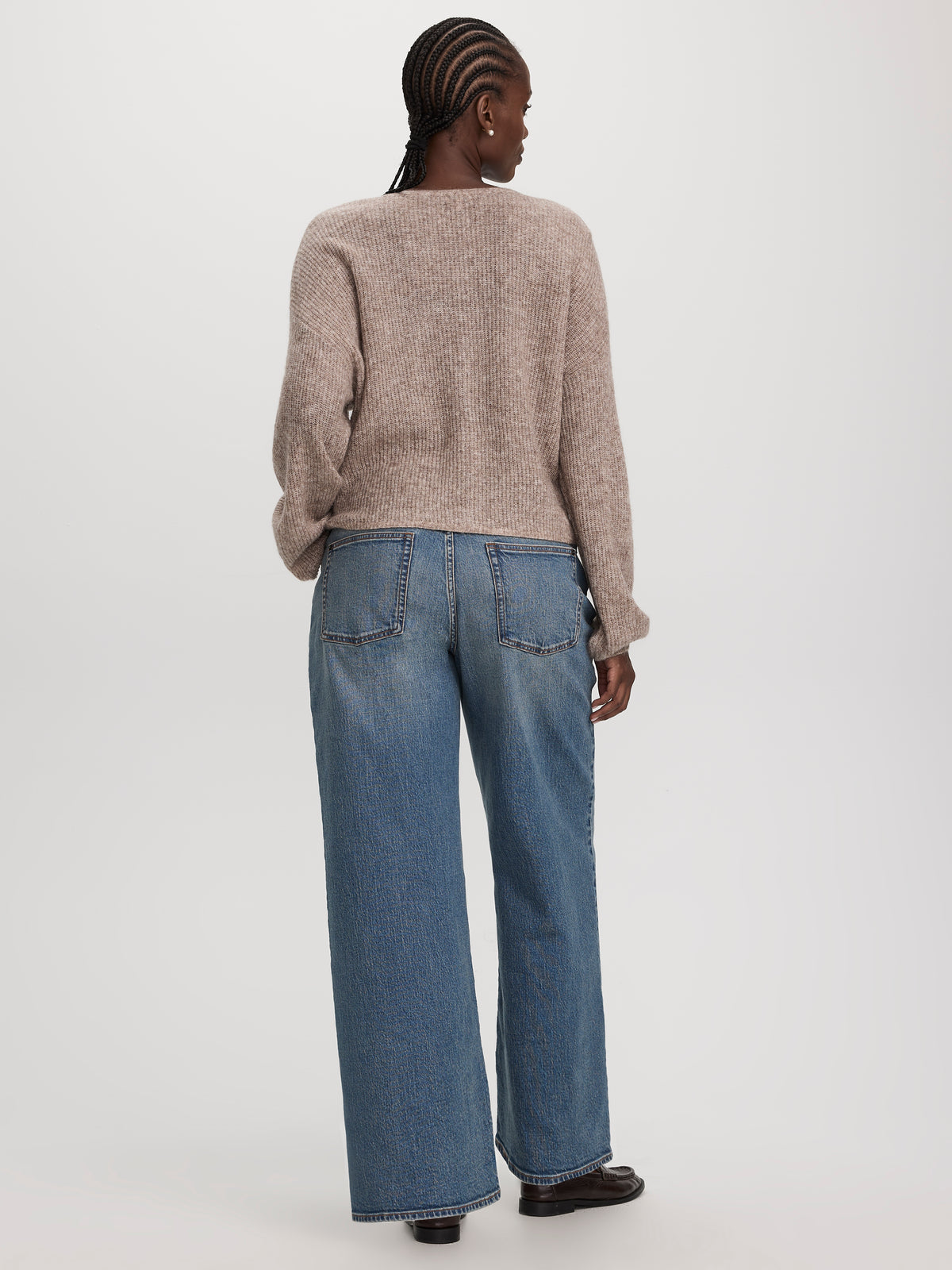 Mohair-Blend V-Neck Cardigan