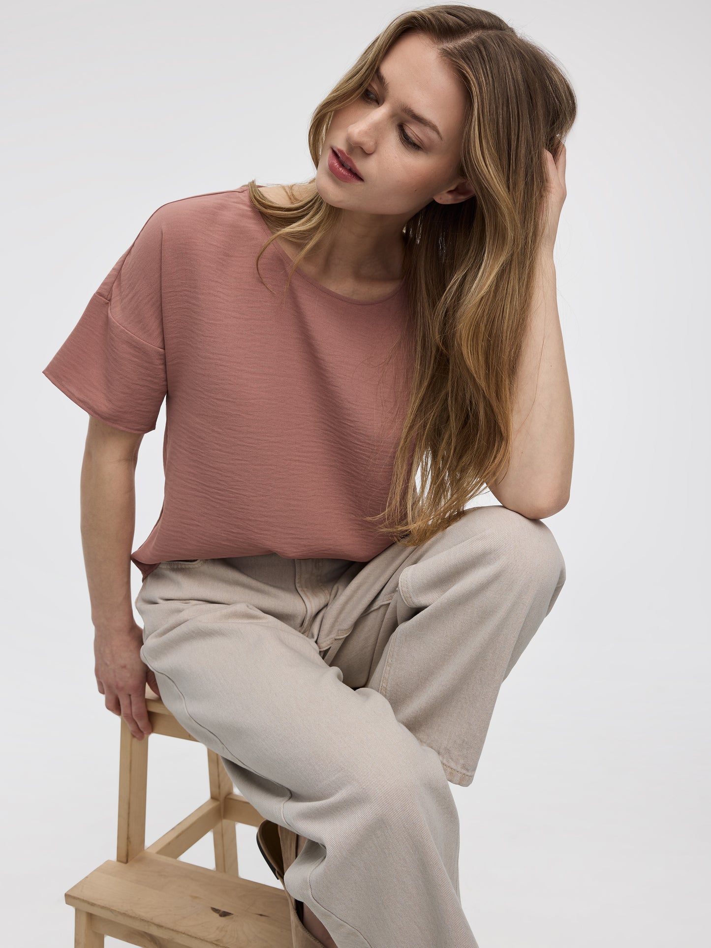 Crew-Neck T-Shirt Blouse