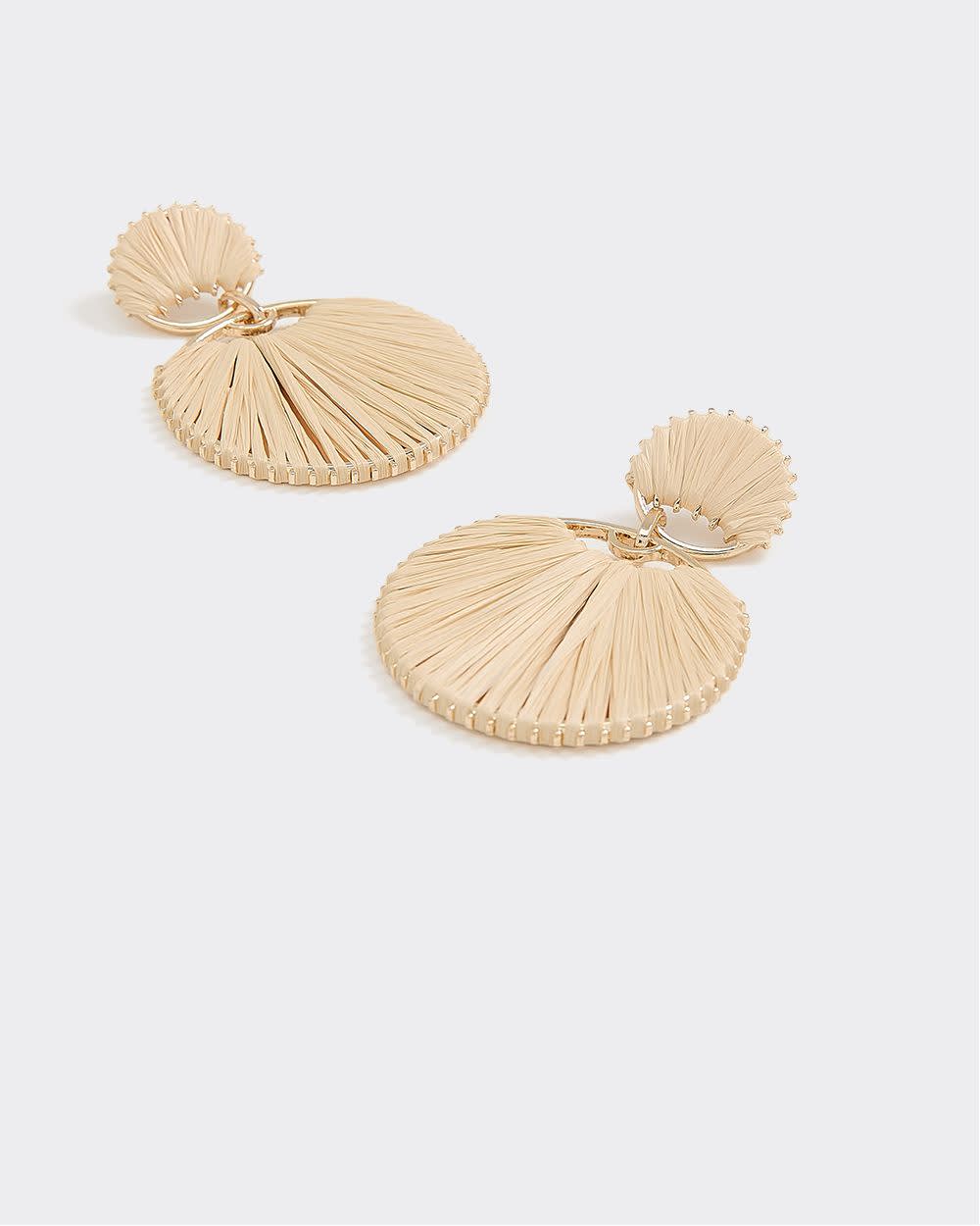 Boucles d'oreilles en raphia avec pendentifs