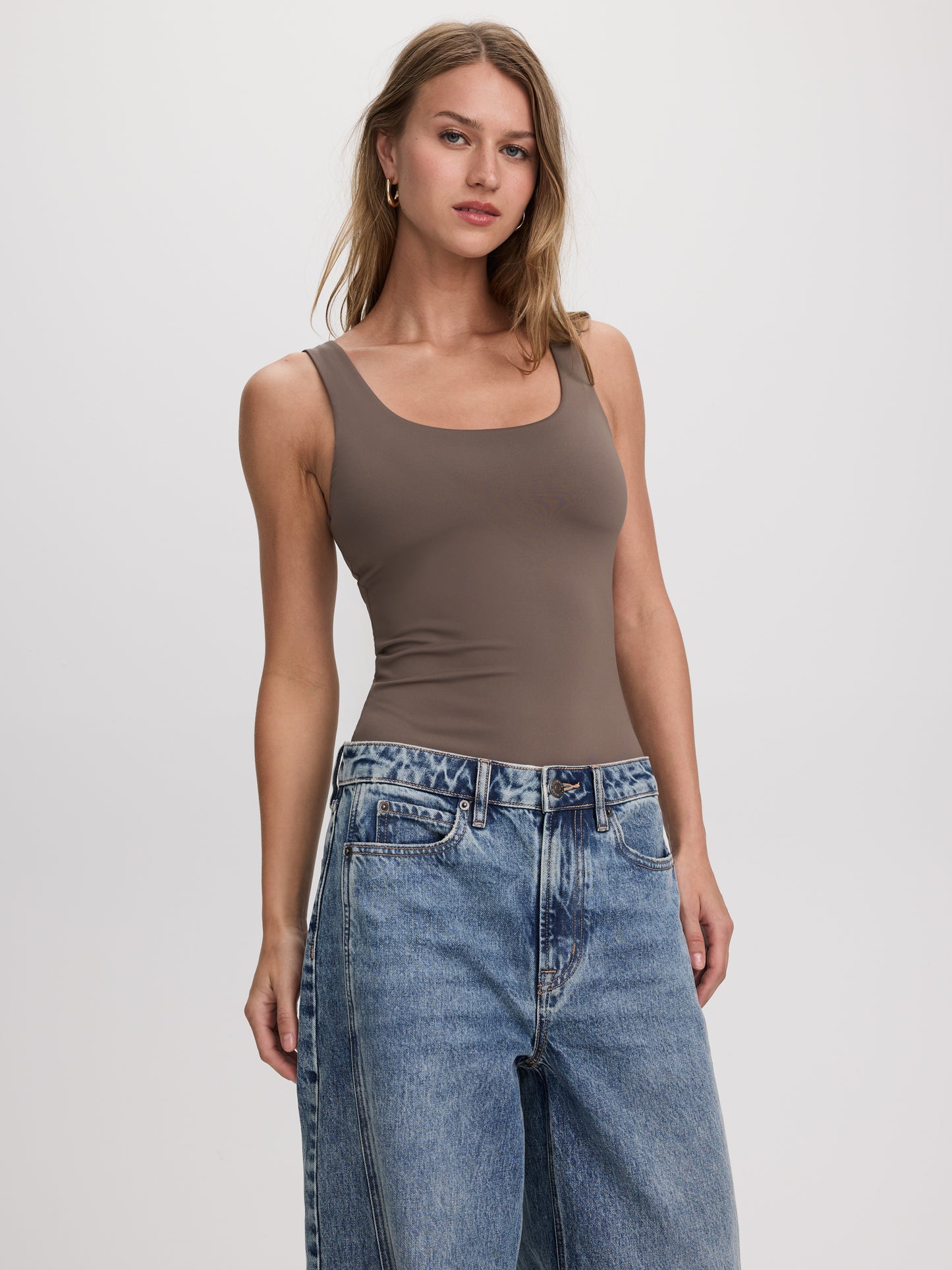 Sleeveless Scoop-Neck Bodysuit