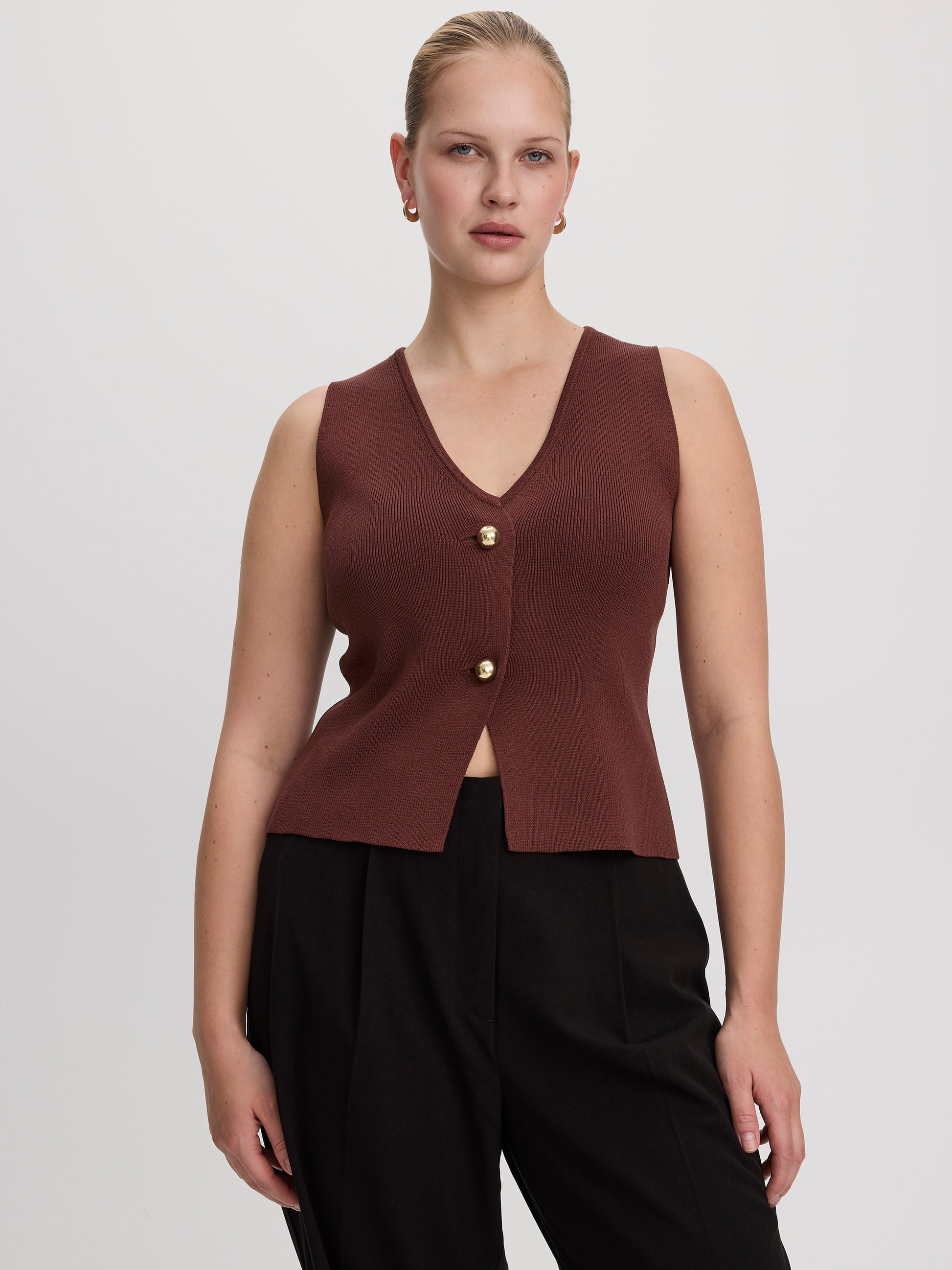 Sleeveless V-Neck Sweater Vest