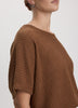 Short-Sleeve Crew-Neck T-Shirt with Pointelle Stitches