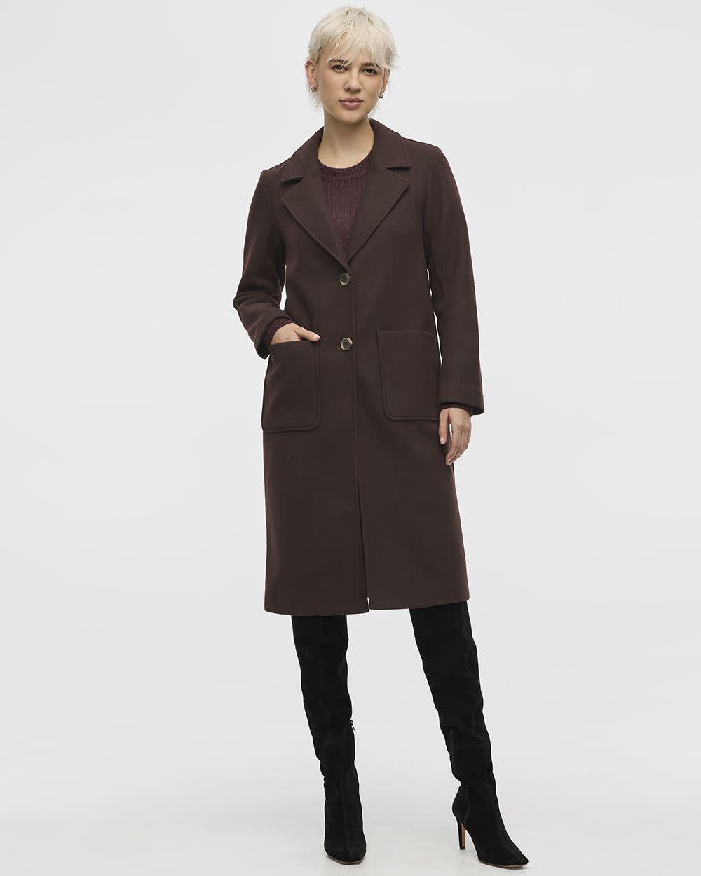 Long Coat with Two-Button Closure