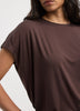 Short-Dolman-Sleeve Boat-Neck T-Shirt