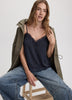 V-Neck Cami with Lace Trim