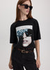 Short-Sleeve Crew-Neck Long T-Shirt with Print