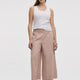 Cropped Wide-Leg Linen-Blend Pant