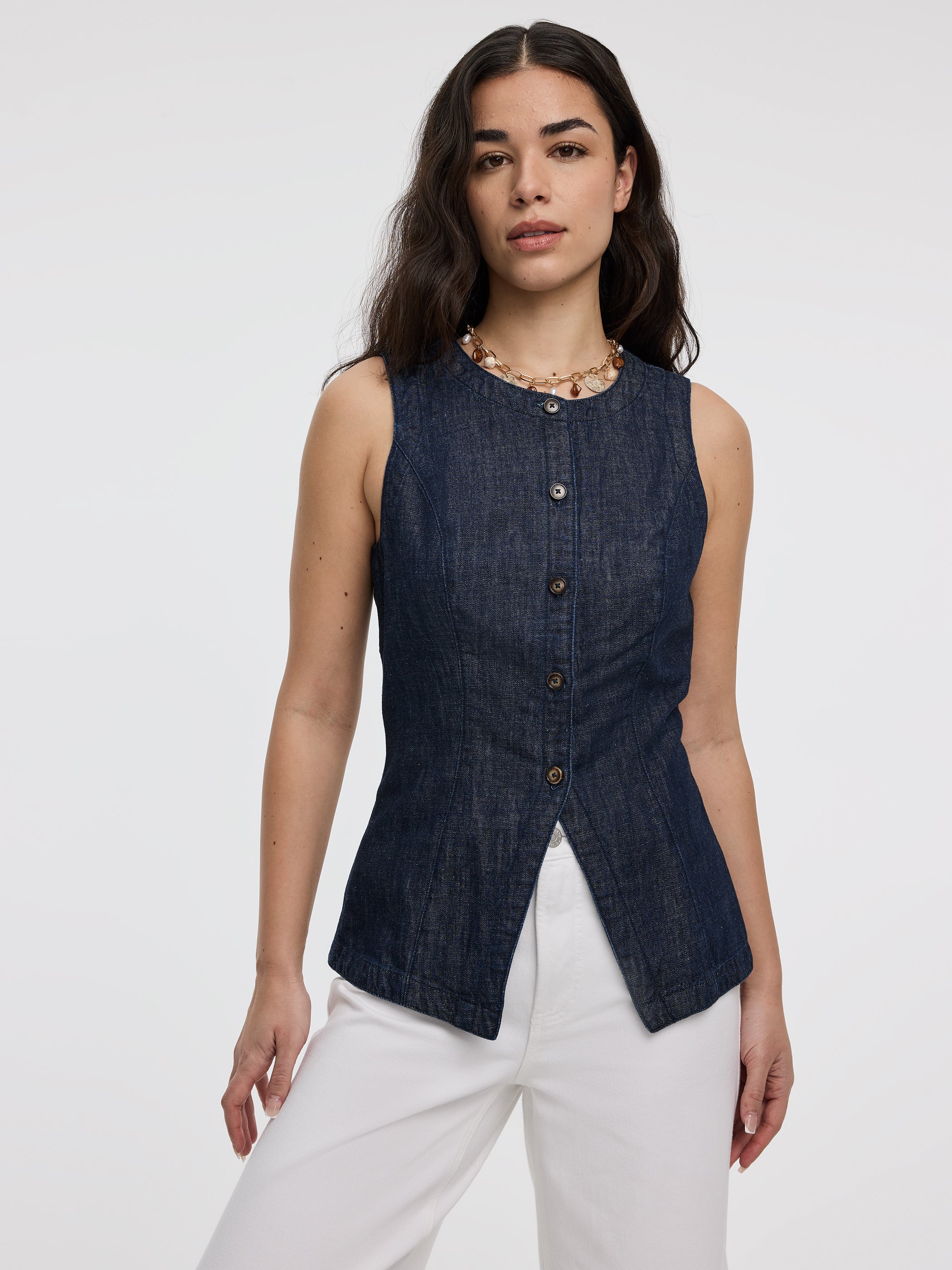 Veste sans manches en denim