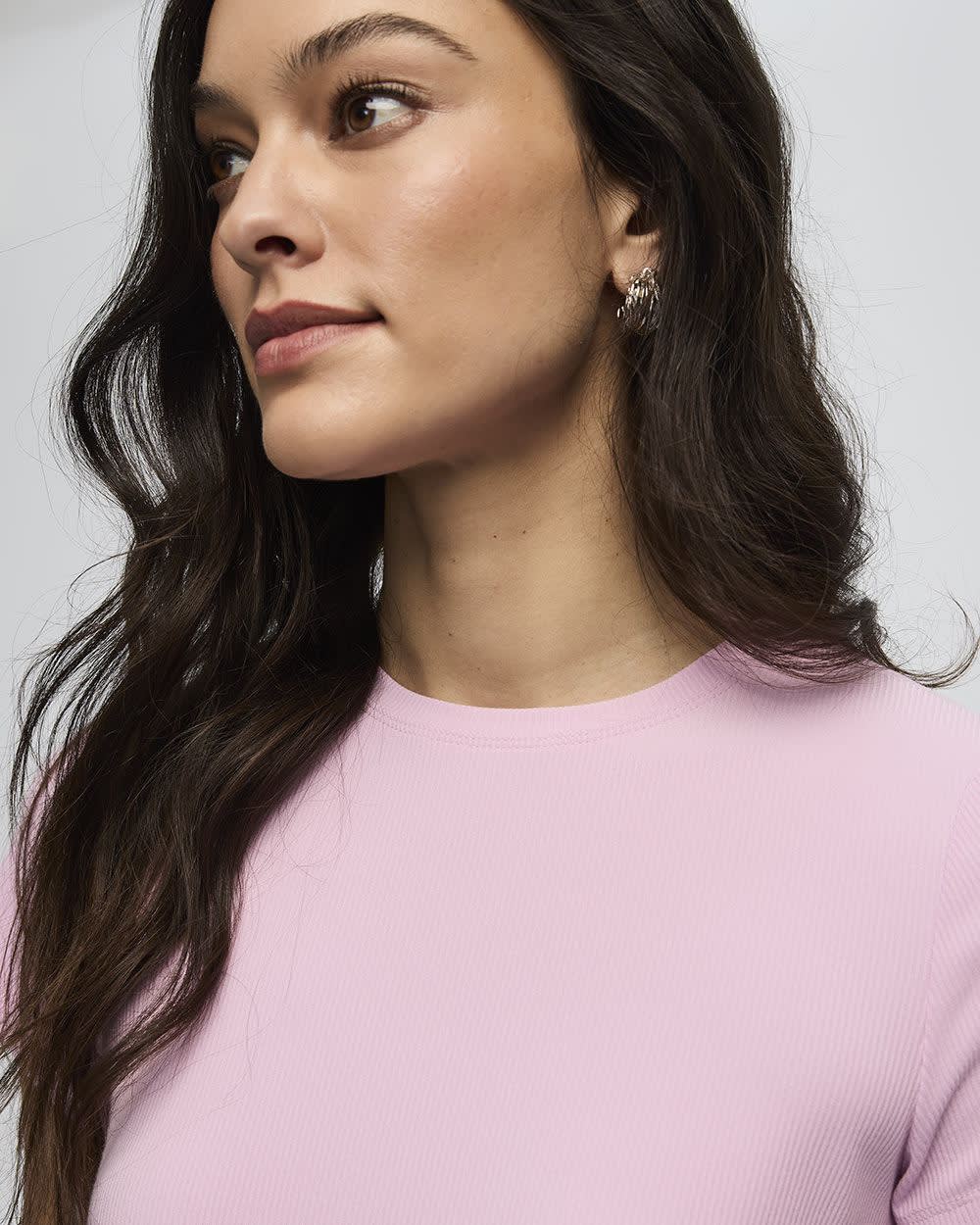 T-shirt côtelé et ajusté à col rond - R Essentials