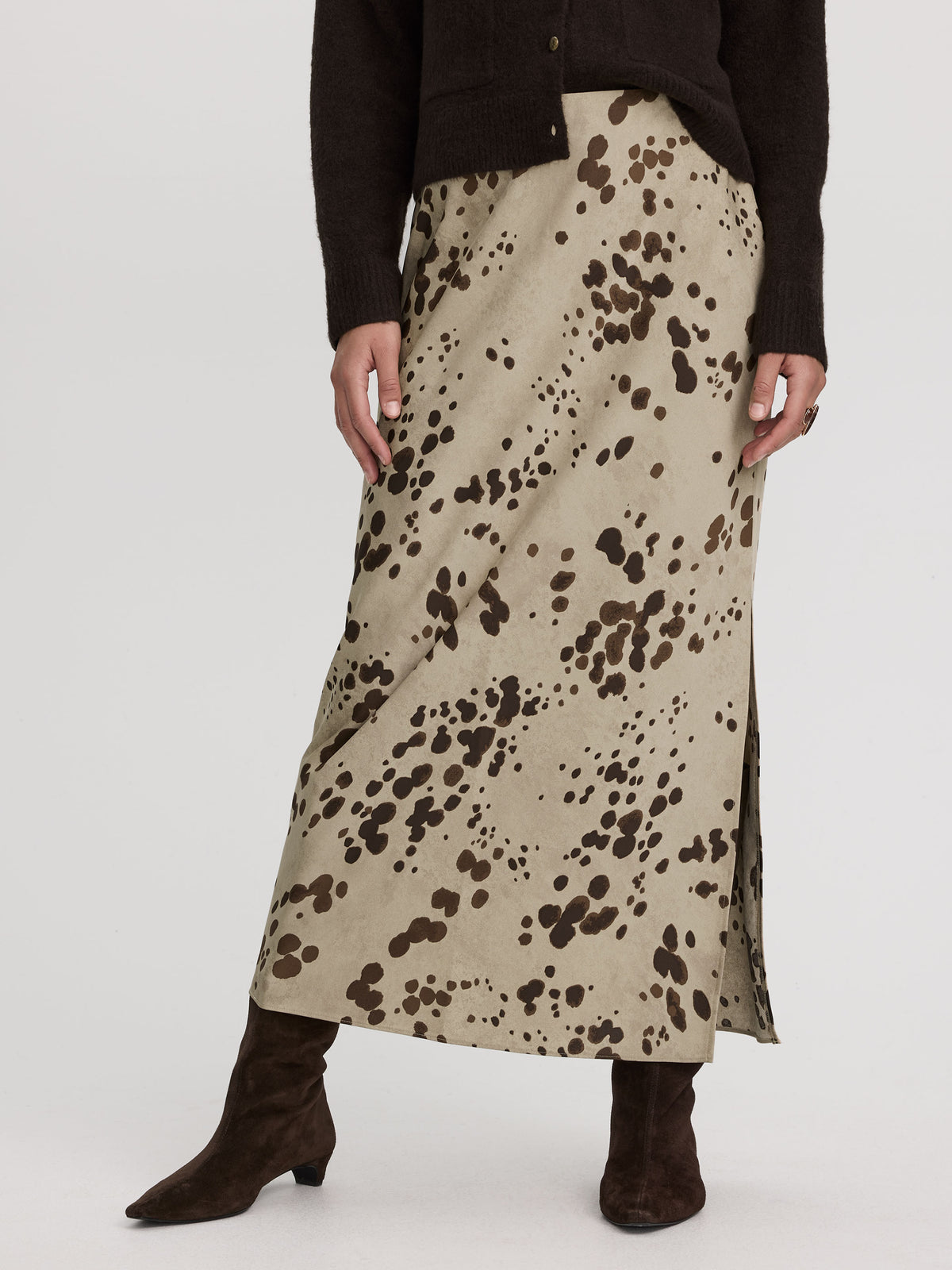 Maxi Column Satin Skirt