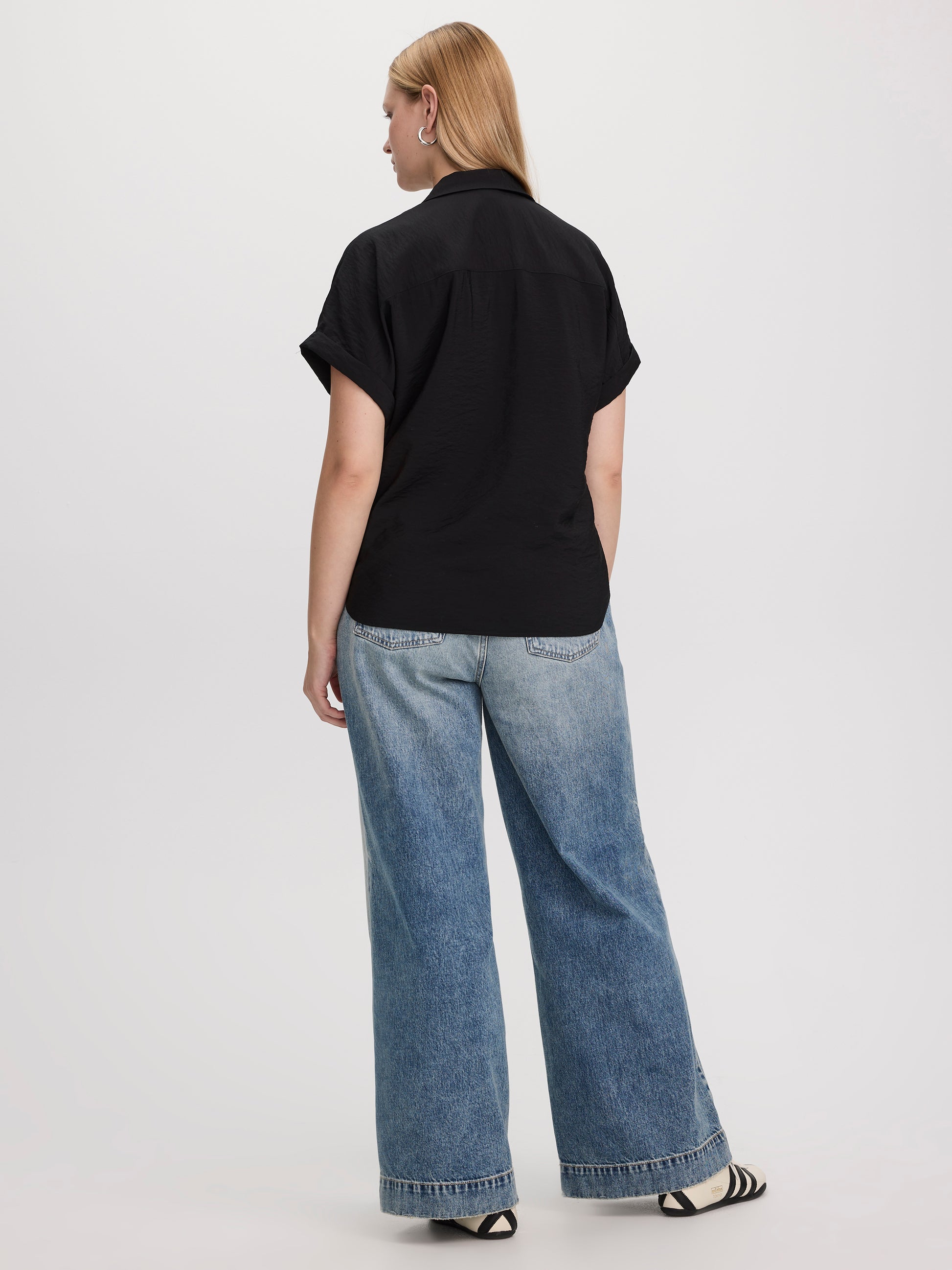 Short-Sleeve Shirt with Notch Collar