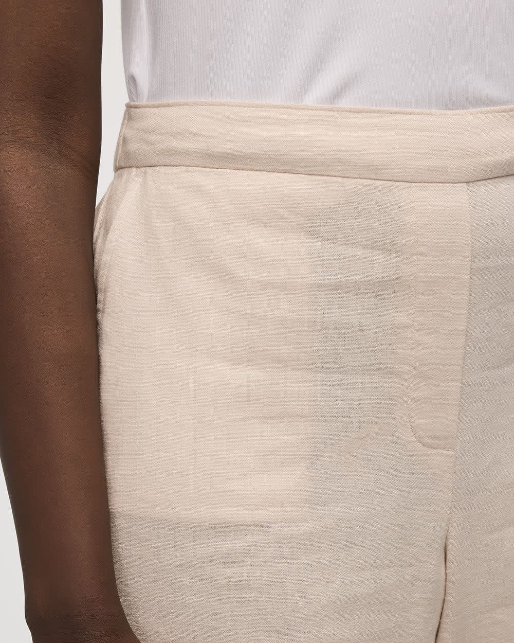 Cropped Wide-Leg Linen-Blend Pant