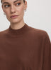 Merino-Blend Short-Sleeve Mock-Neck Sweater