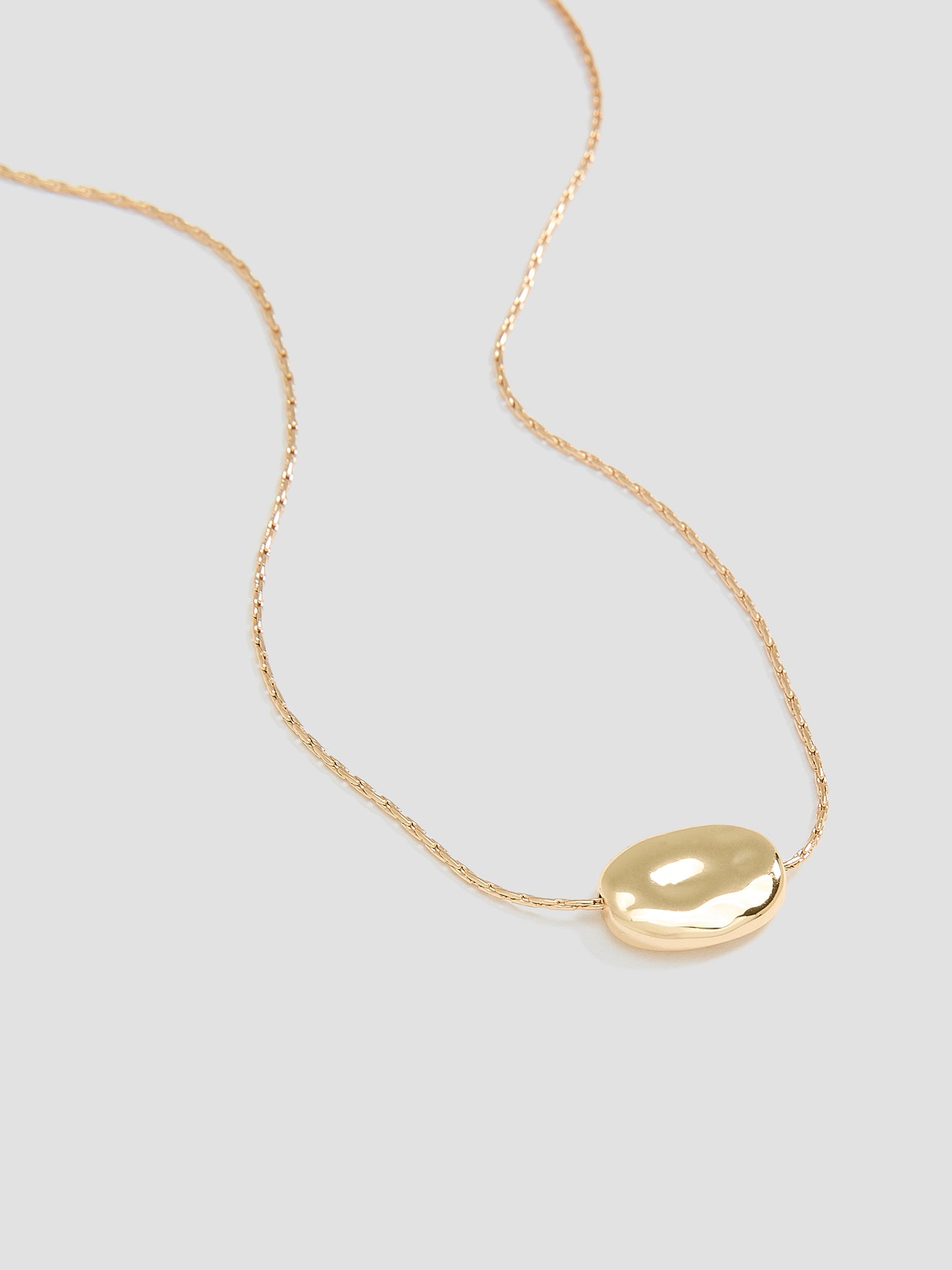 Short Necklace with Stainless Steel Textured Pendant