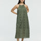 Sleeveless Maxi Dress with Halter Neckline