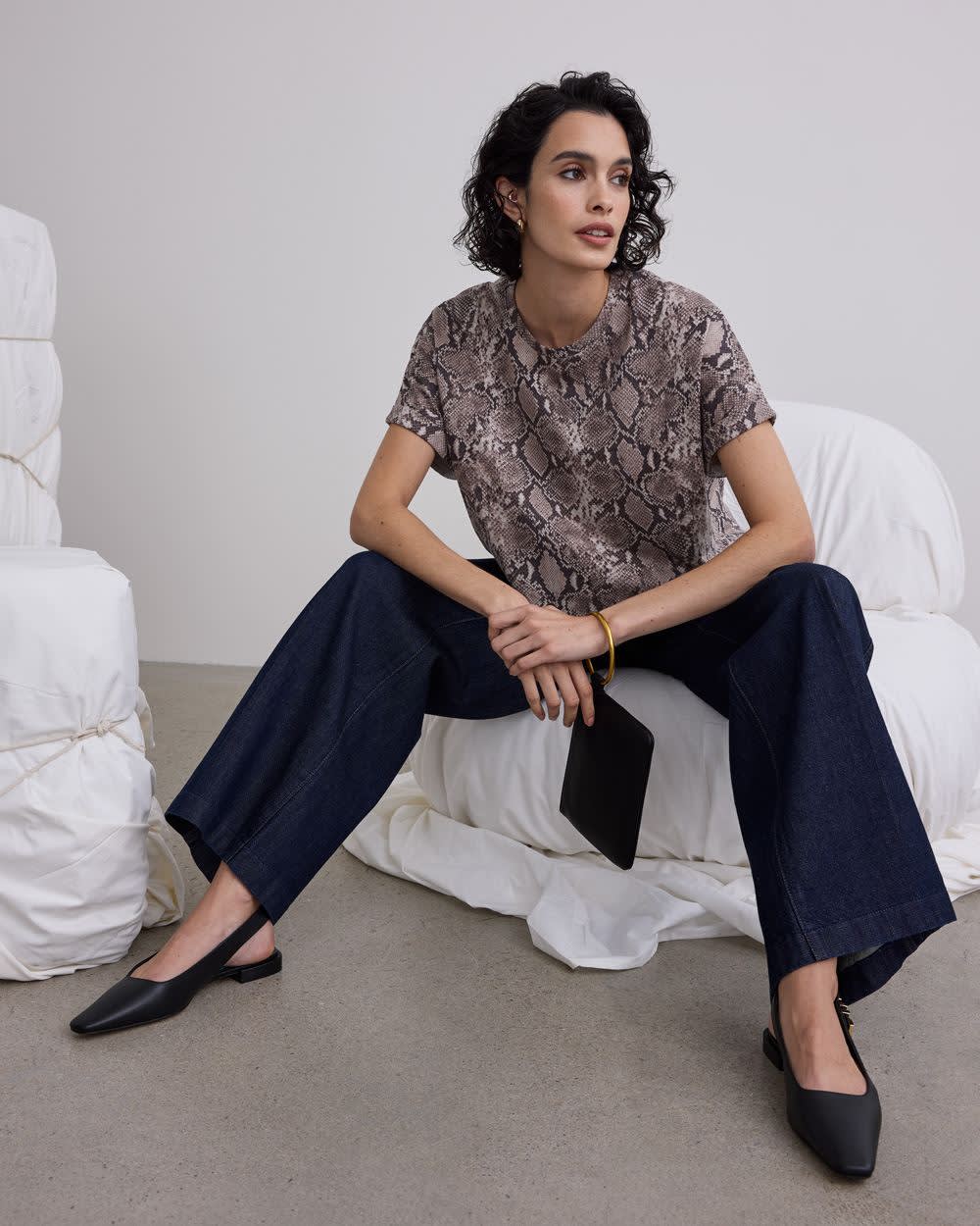 T-shirt à manches très courtes et col rond