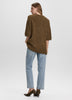 Elbow-Sleeve Crew-Neck Boxy Sweater