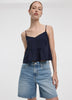 Cropped V-Neck Peplum Cami