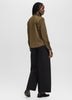 Long-Sleeve Loose Satin Blouse