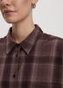 Loose Plaid Blouse with Pocket