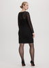 Long-Sleeve Bodycon Dress with Burnout Pattern