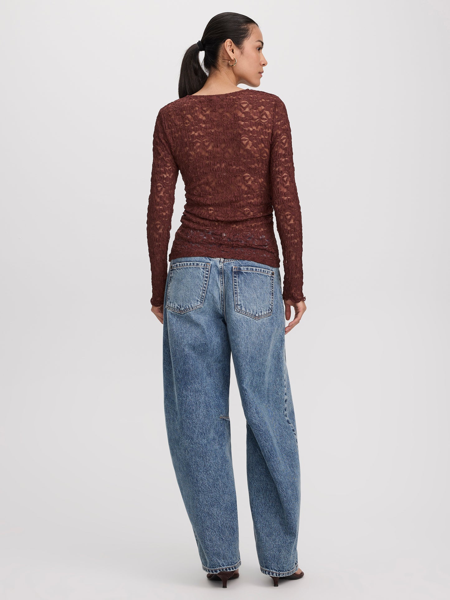 Long-Sleeve Lace Top