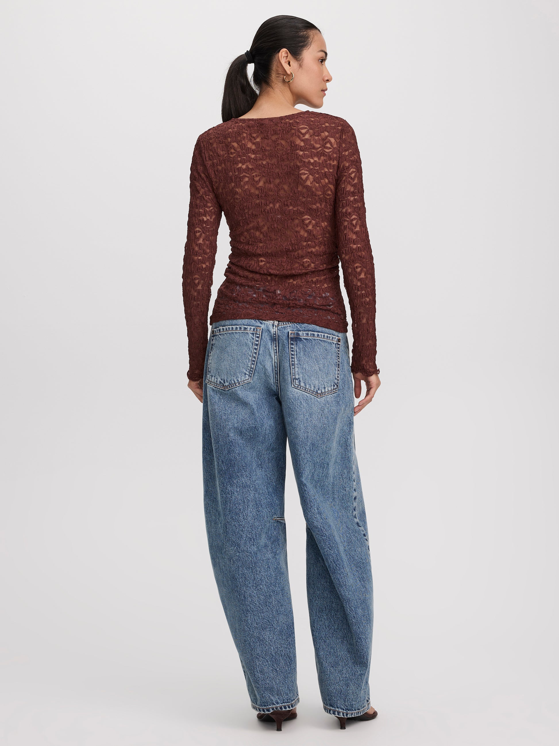 Long-Sleeve Lace Top