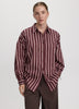 Striped Poplin Blouse with Side Shirrings